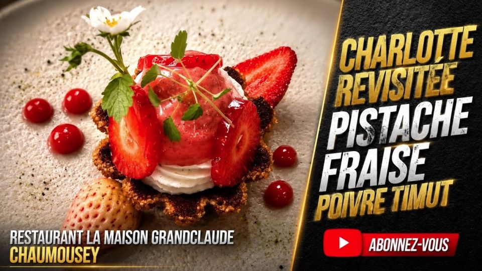 A feu doux : Maison Grandclaude #05 Charlotte revisitée pistache, fraise et poivre timut
