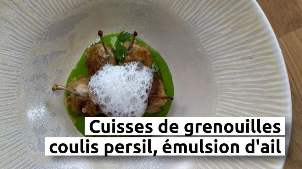 A feu doux : L'Argousier #2 Cuisses de grenouilles coulis persil, émulsion d'ail