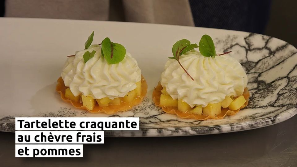 A feu doux : La table de Jean-Mi #01 Tartelette craquante au chèvre frais et pommes