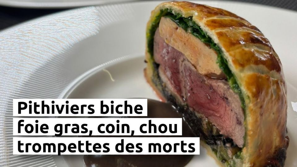 A feu doux : Les Roses #04 Pithiviers biche, foie gras, coing, chou et trompettes des morts